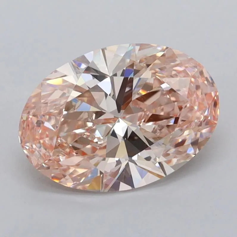 1.49ct oval lab grown diamond (colour fancy vivid pink, clarity vvs2, igi certified)