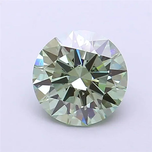 1.51ct Round Lab Grown Diamond (Colour Fancy Vivid Green, Clarity VS2, Cut EX, IGI Certified)