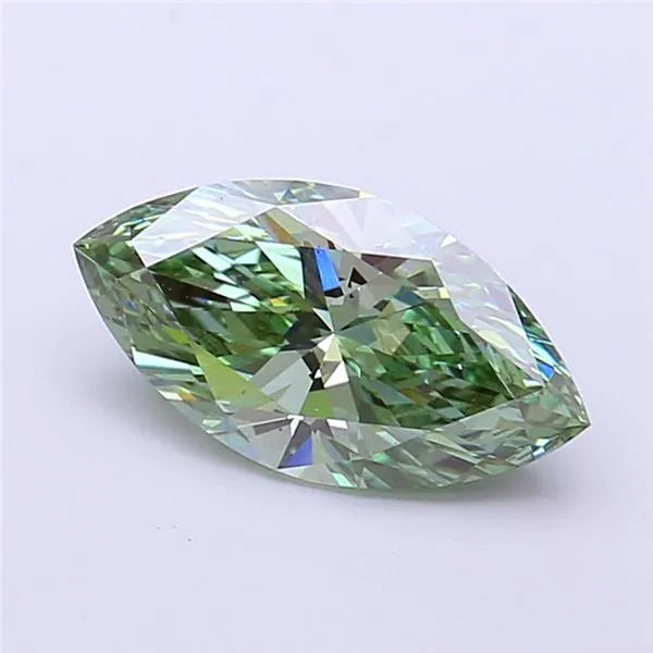1.52ct marquise lab grown diamond (colour fancy vivid green, clarity vs1, igi certified)