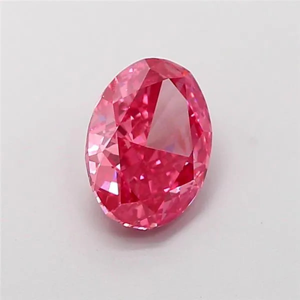 1.53ct oval lab grown diamond (colour fancy vivid pink, clarity vvs1, igi certified)