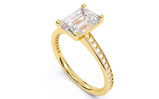 Luxe Aimé Channel Engagement Ring, Side View