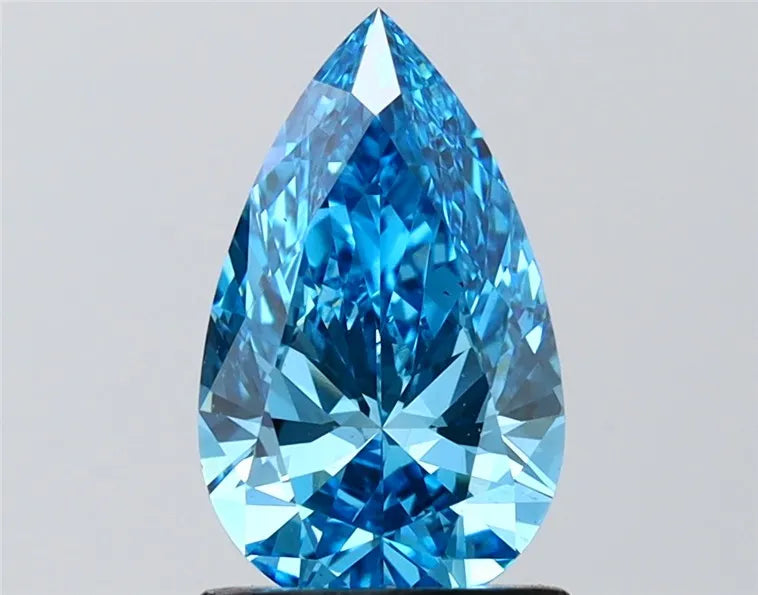 1.54ct pear lab grown diamond (colour fancy vivid blue, clarity vs2, igi certified)