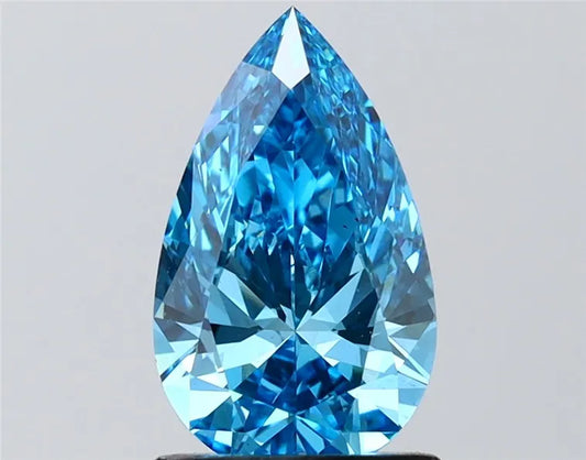 1.54ct Pear Lab Grown Diamond (Colour Fancy Vivid Blue, Clarity VS2, IGI Certified)