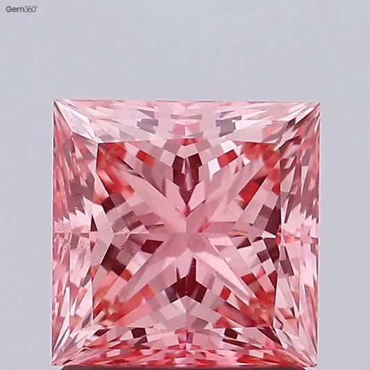 1.58ct Princess Lab Grown Diamond (Colour Fancy Vivid Pink, Clarity VS2, IGI Certified)