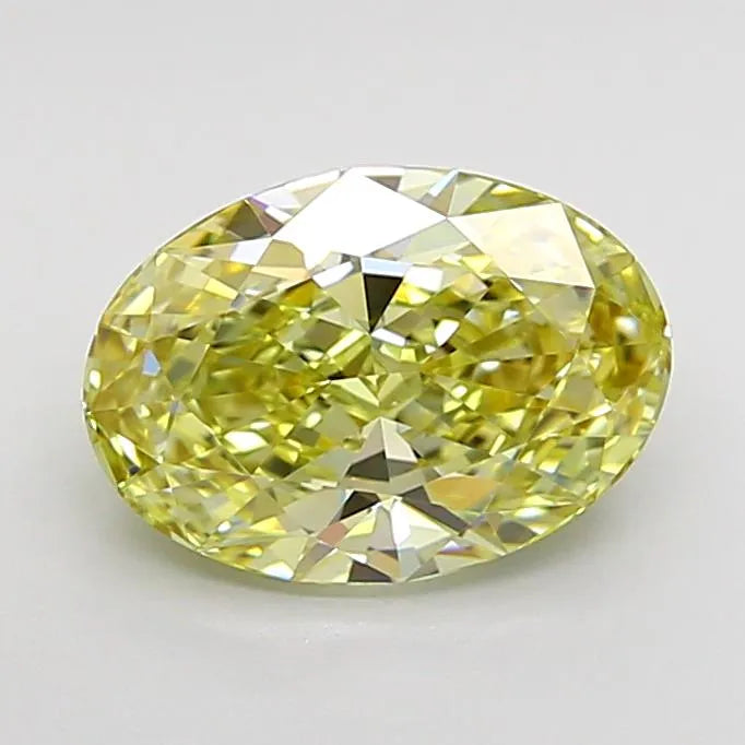 1.59ct oval lab grown diamond (colour fancy light yellow, clarity vvs1, igi certified)