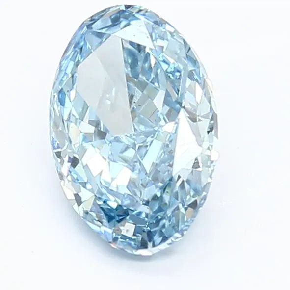 1.63ct oval lab grown diamond (colour fancy vivid blue, clarity vs1, igi certified)