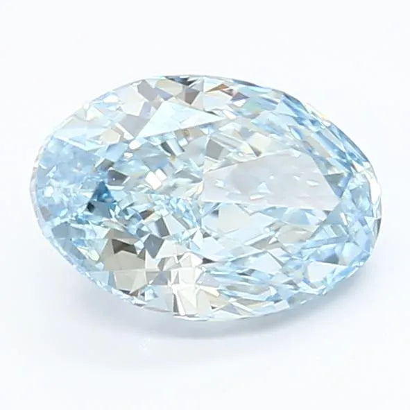 1.73ct oval lab grown diamond (colour fancy vivid blue, clarity vs2, igi certified)