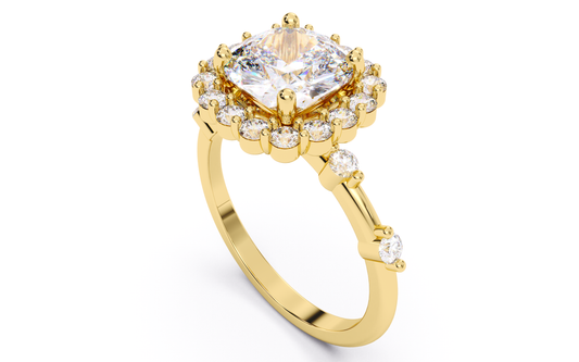 Luxe Aimé Cluster Engagement Ring, Side View