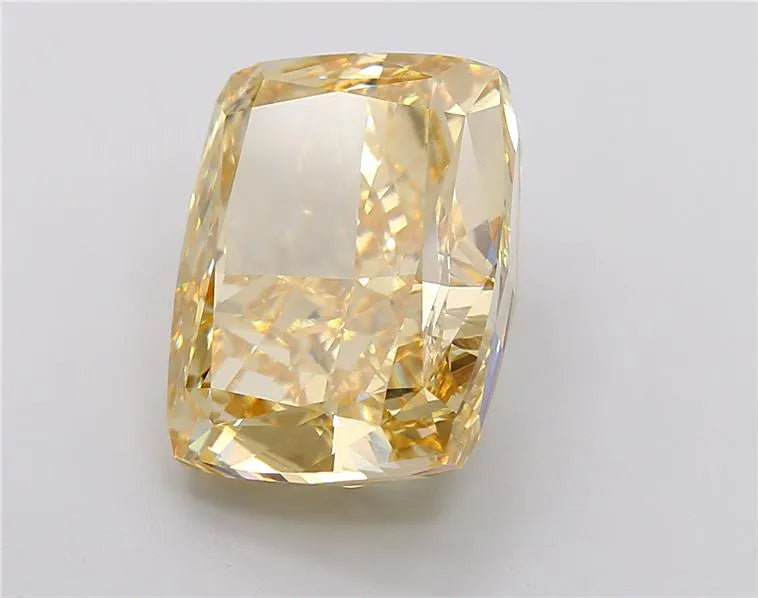10.00ct cushion modified lab grown diamond (colour fancy intense yellow, clarity vvs2, igi certified)