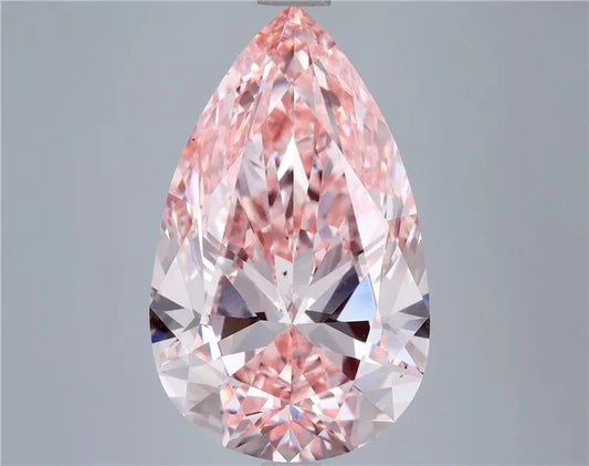 10.00ct Pear Lab Grown Diamond (Colour Fancy Vivid Pink, Clarity VS2, IGI Certified)