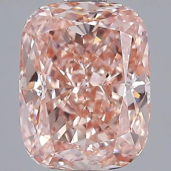 2.00ct cushion modified lab grown diamond (colour fancy vivid pink, clarity vs1, igi certified)