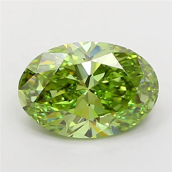 2.00ct Oval Lab Grown Diamond (Colour Fancy Vivid Green, Clarity VS1, IGI Certified)