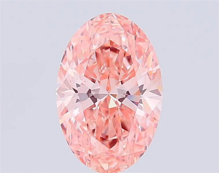 2.00ct oval lab grown diamond (colour fancy vivid pink, clarity vs1, igi certified)