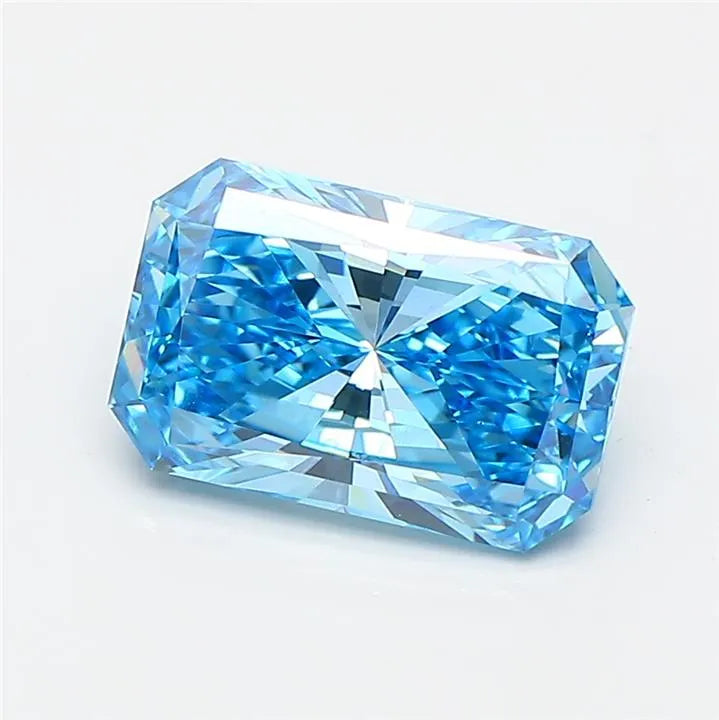 2.00ct radiant lab grown diamond (colour fancy vivid blue, clarity vs1, igi certified)