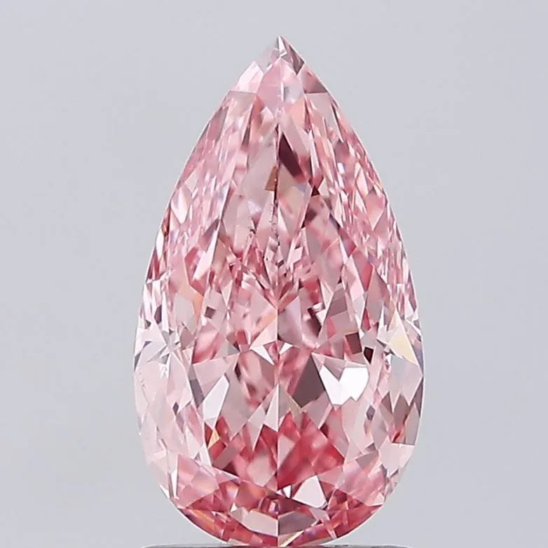 2.01ct pear lab grown diamond (colour fancy vivid pink, clarity vs1, igi certified)