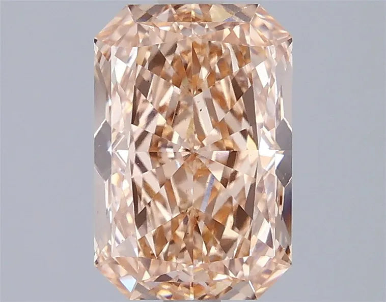 2.01ct radiant lab grown diamond (colour fancy intense orange pink, clarity vs1, igi certified)