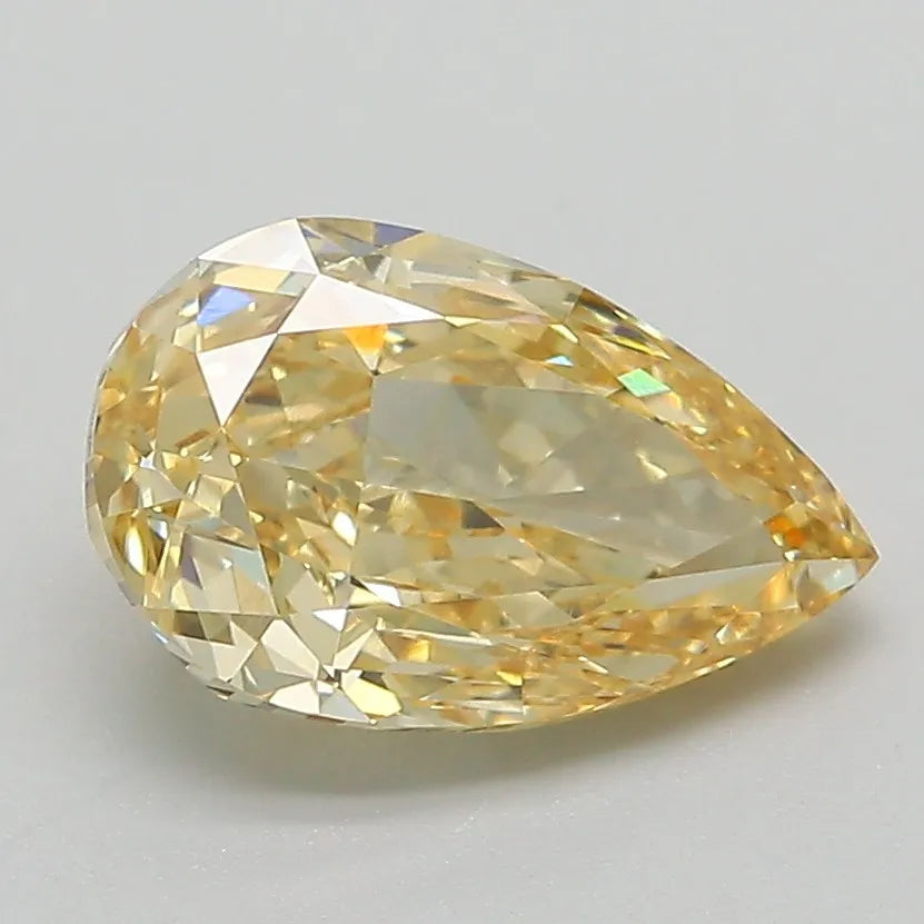 2.02ct pear lab grown diamond (colour fancy intense yellow, clarity vvs2, cut gd, igi certified)