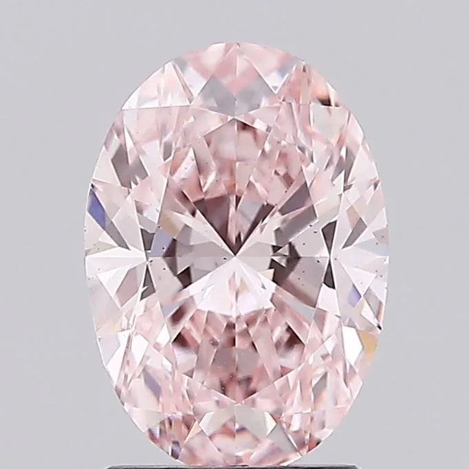 2.03ct oval lab grown diamond (colour fancy vivid pink, clarity vs2, igi certified)
