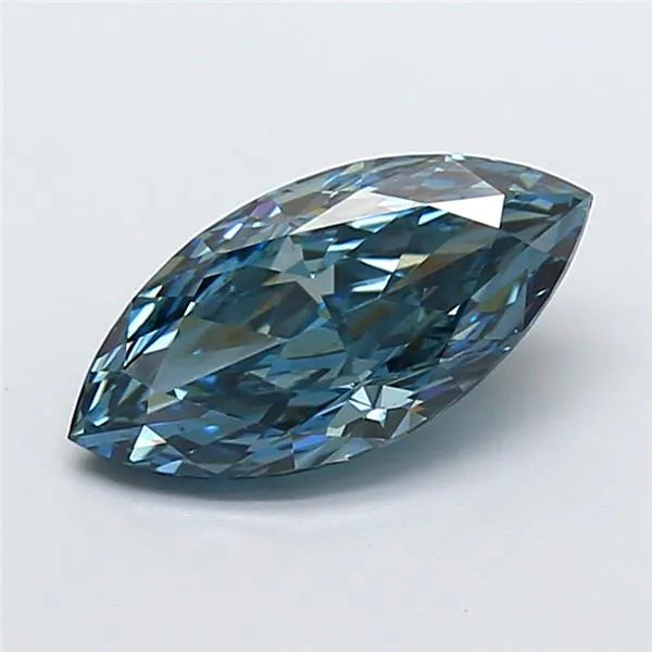 2.04ct marquise lab grown diamond (colour fancy vivid blue, clarity vvs2, igi certified)