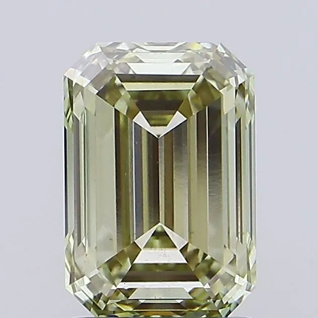 2.05ct emerald lab grown diamond (colour fancy light yellowish green, clarity vs1, igi certified)