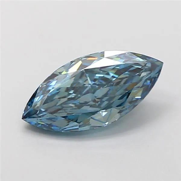 2.05ct marquise lab grown diamond (colour fancy vivid blue, clarity vs2, igi certified)