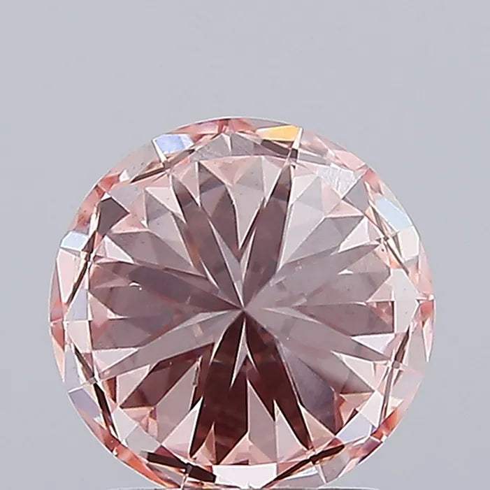 2.05ct round lab grown diamond (colour fancy intense pink, clarity vs2, cut ex, igi certified)