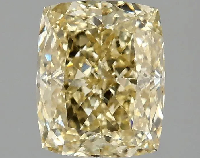 2.09ct cushion modified lab grown diamond (colour fancy intense yellow, clarity vs1, igi certified)