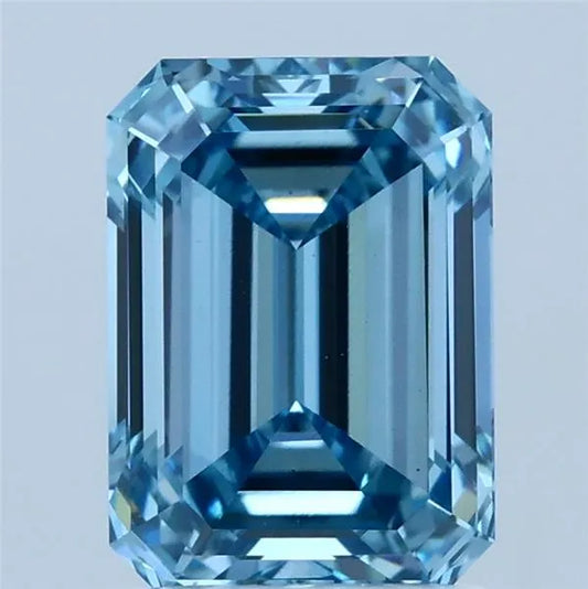 2.10ct Emerald Lab Grown Diamond (Colour Fancy Vivid Blue, Clarity VS1, IGI Certified)
