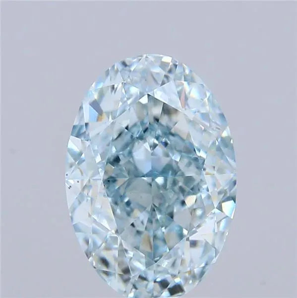 2.19ct oval lab grown diamond (colour fancy intense greenish blue, clarity vs2, igi certified)