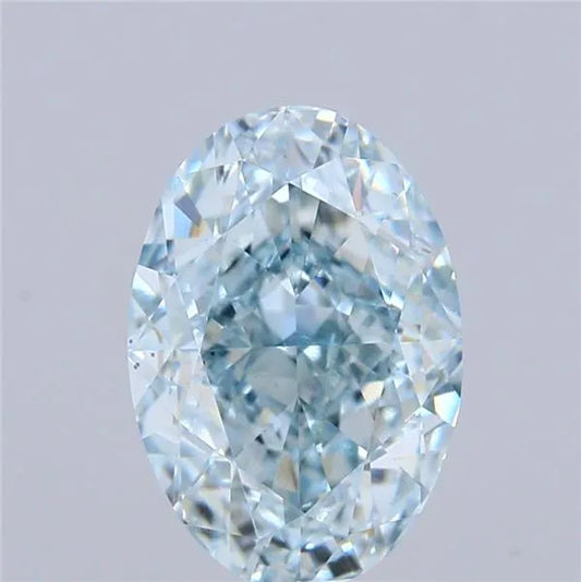 2.19ct Oval Lab Grown Diamond (Colour Fancy Intense Greenish Blue, Clarity VS2, IGI Certified)