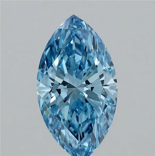2.29ct marquise lab grown diamond (colour fancy vivid blue, clarity vvs2, igi certified)