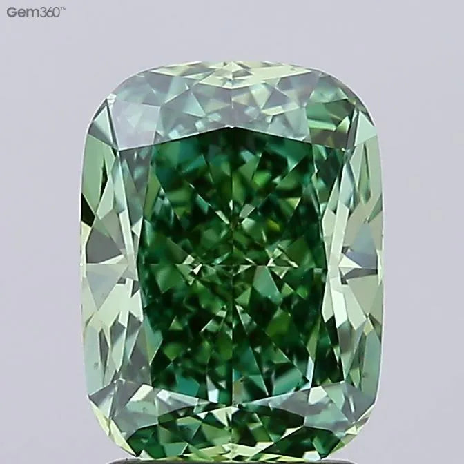 2.31ct Cushion modified Lab Grown Diamond (Colour Fancy Vivid Green, Clarity VS1, IGI Certified)