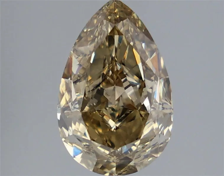 2.38ct pear lab grown diamond (colour fancy gray yellow, clarity vs2, igi certified)