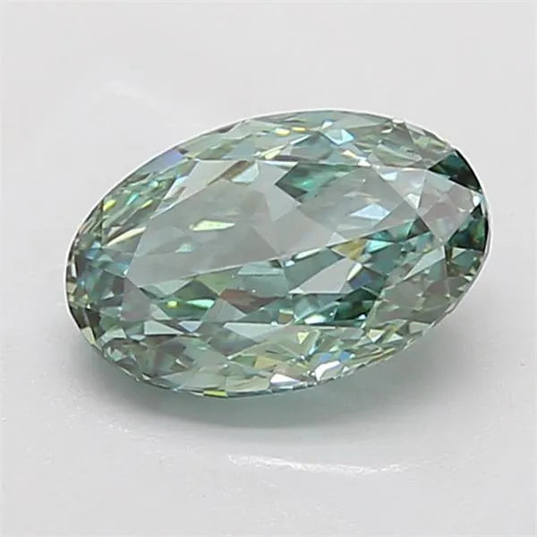 2.50ct oval lab grown diamond (colour fancy vivid green, clarity vs1, igi certified)