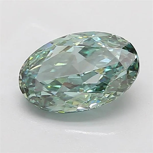 2.50ct Oval Lab Grown Diamond (Colour Fancy Vivid Green, Clarity VS1, IGI Certified)