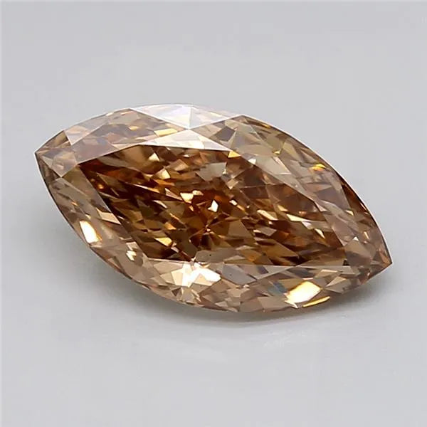 2.51ct marquise lab grown diamond (colour fancy light brown, clarity vs1, igi certified)