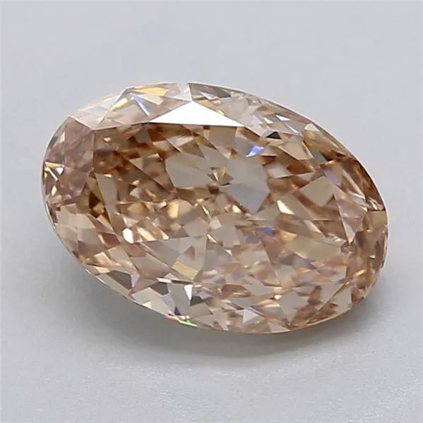 2.51ct oval lab grown diamond (colour fancy light brown, clarity vvs2, igi certified)