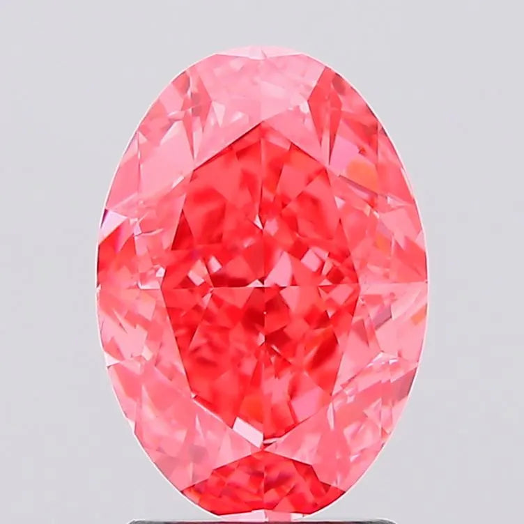 2.52ct Oval Lab Grown Diamond (Colour Fancy Vivid Pink, Clarity VS2, IGI Certified)