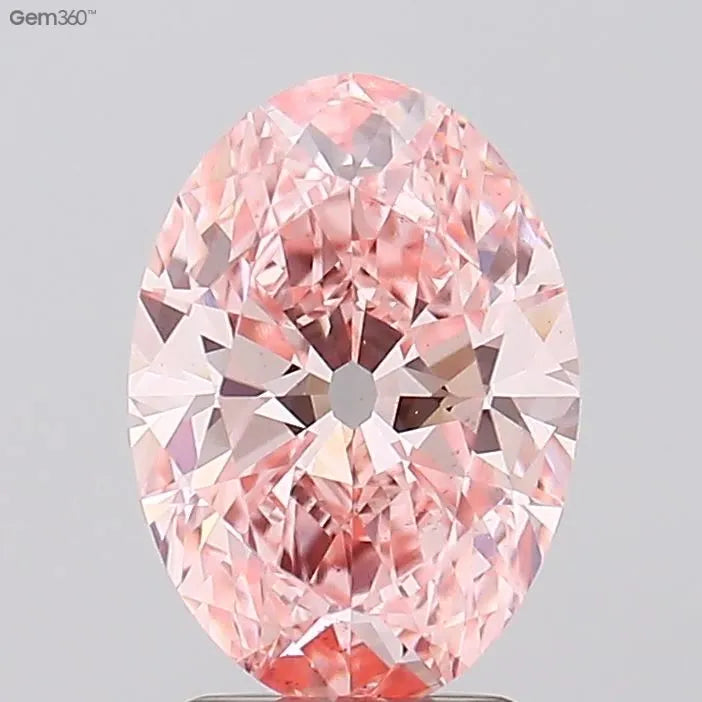 2.54ct oval lab grown diamond (colour fancy vivid pink, clarity vs1, igi certified)