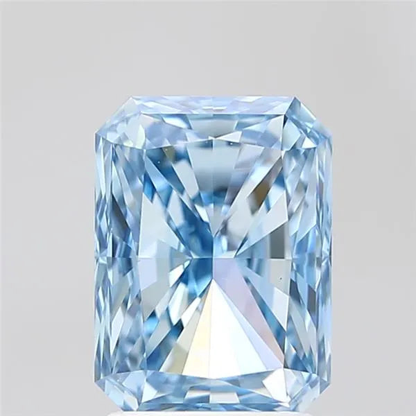 2.54ct radiant lab grown diamond (colour fancy intense blue, clarity vvs2, igi certified)