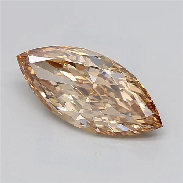 2.55ct marquise lab grown diamond (colour fancy light brown, clarity vvs2, igi certified)