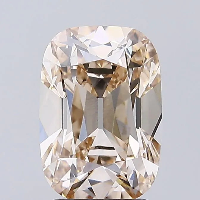 2.71ct cushion brilliant lab grown diamond (colour very light brown, clarity vvs2, igi certified)