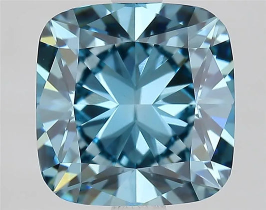 2.72ct Cushion brilliant Lab Grown Diamond (Colour Fancy Vivid Blue, Clarity VS1, IGI Certified)