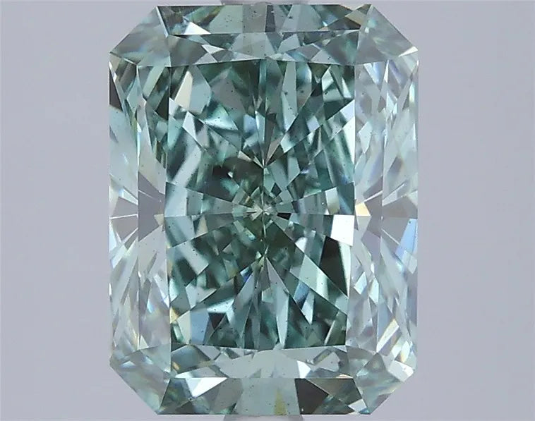 2.79ct radiant lab grown diamond (colour fancy intense blueish green, clarity vs2, igi certified)