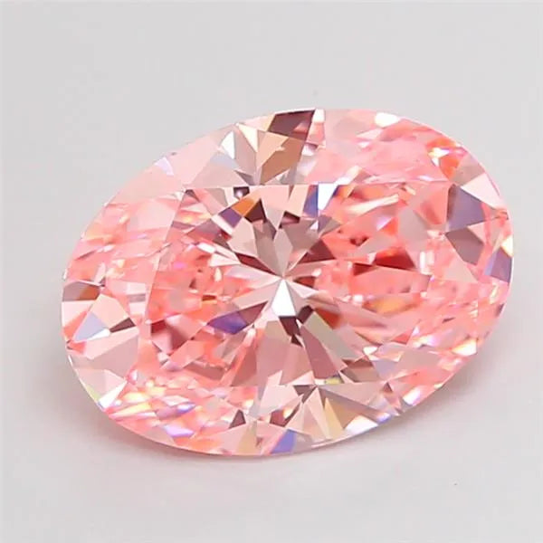 3.00ct oval lab grown diamond (colour fancy vivid pink, clarity vs2, igi certified)