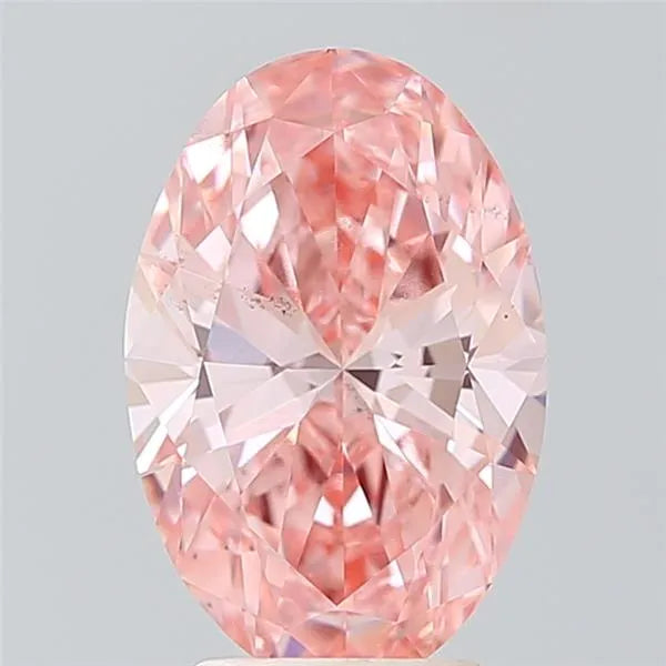 3.00ct oval lab grown diamond (colour fancy vivid pink, clarity vs2, igi certified)