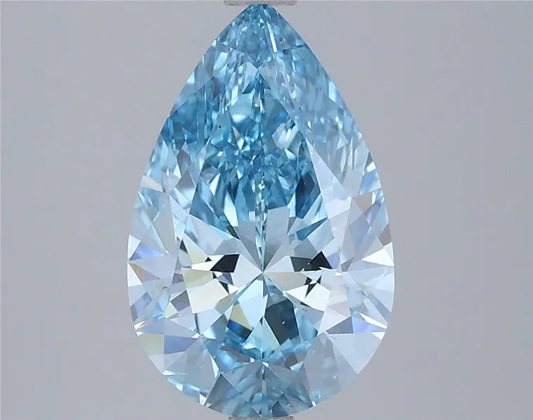 3.00ct pear lab grown diamond (colour fancy vivid blue, clarity vs2, igi certified)