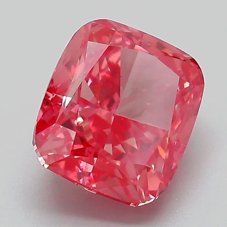 3.01ct cushion modified lab grown diamond (colour fancy vivid pink, clarity vs2, igi certified)