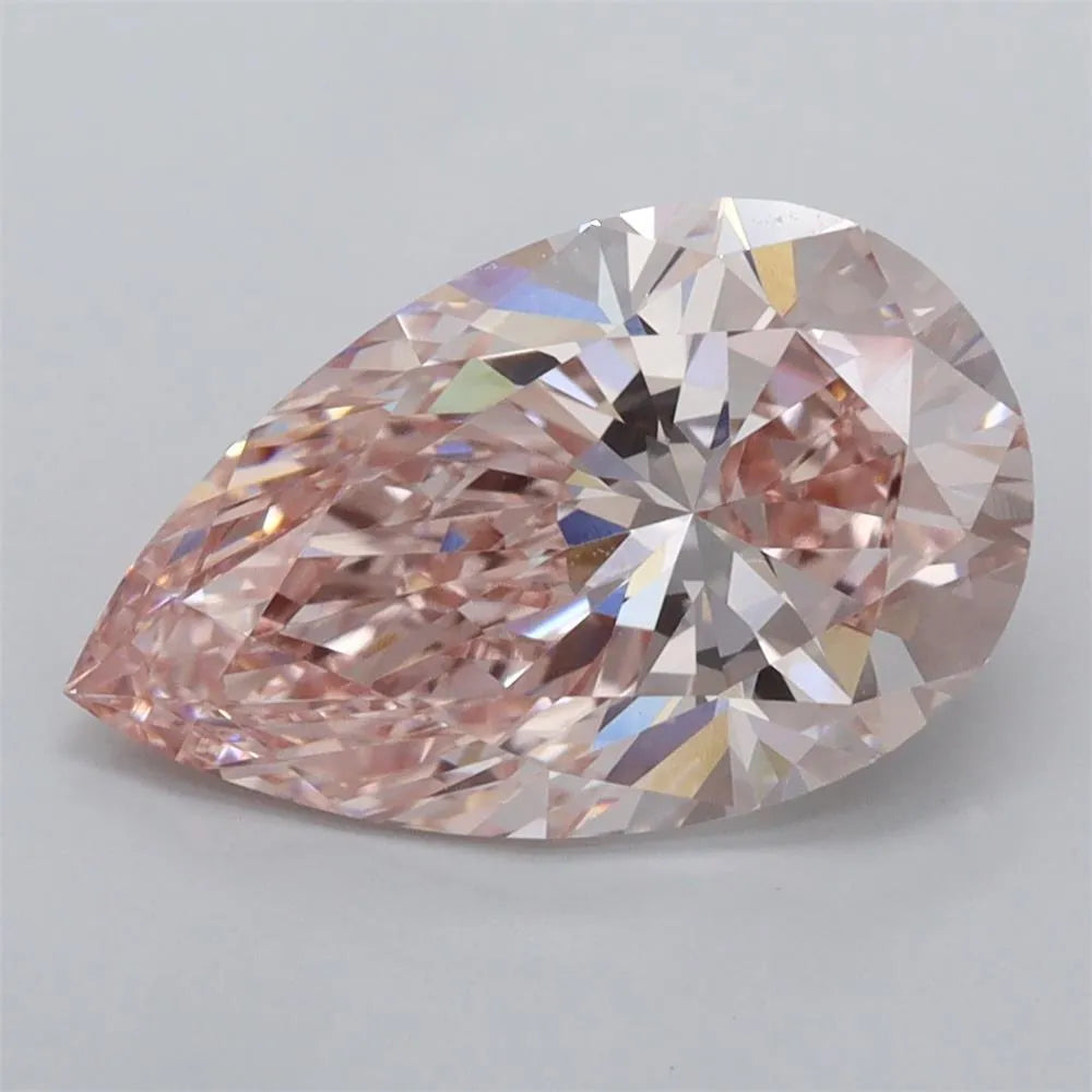3.01ct pear lab grown diamond (colour fancy intense pink, clarity vvs1, igi certified)