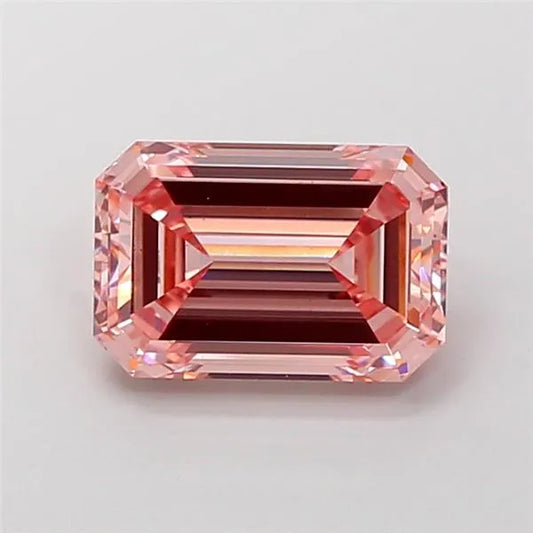 3.02ct Emerald Lab Grown Diamond (Colour Fancy Intense Pink, Clarity VS2, IGI Certified)